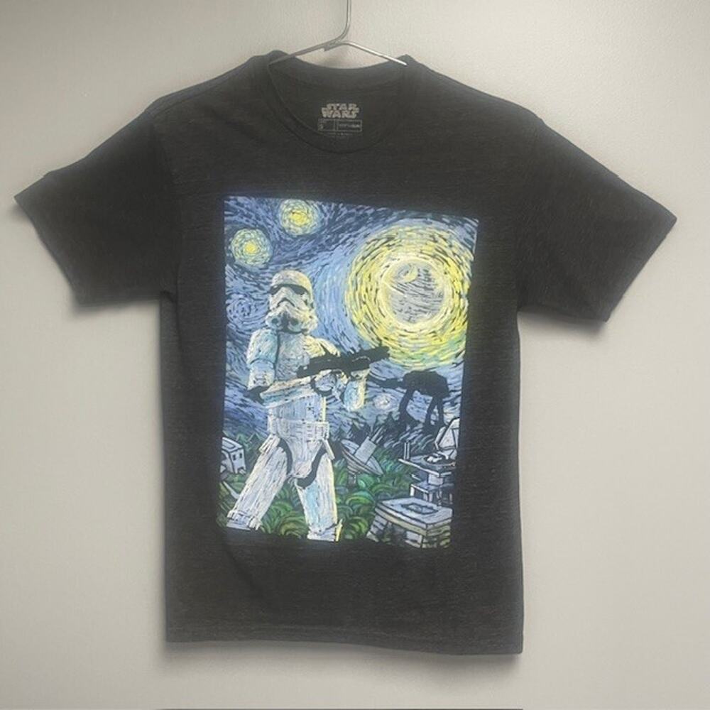 Star Wars Van Black Gray Stormtrooper Starry Night Men’s T-Shirt Size S